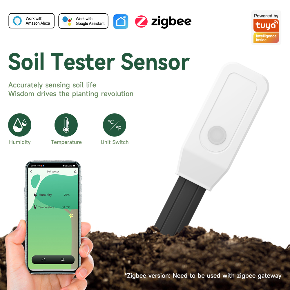 Smart Garden Moisture Sensor - iHseno Tuya Zigbee Smart Soil Tester