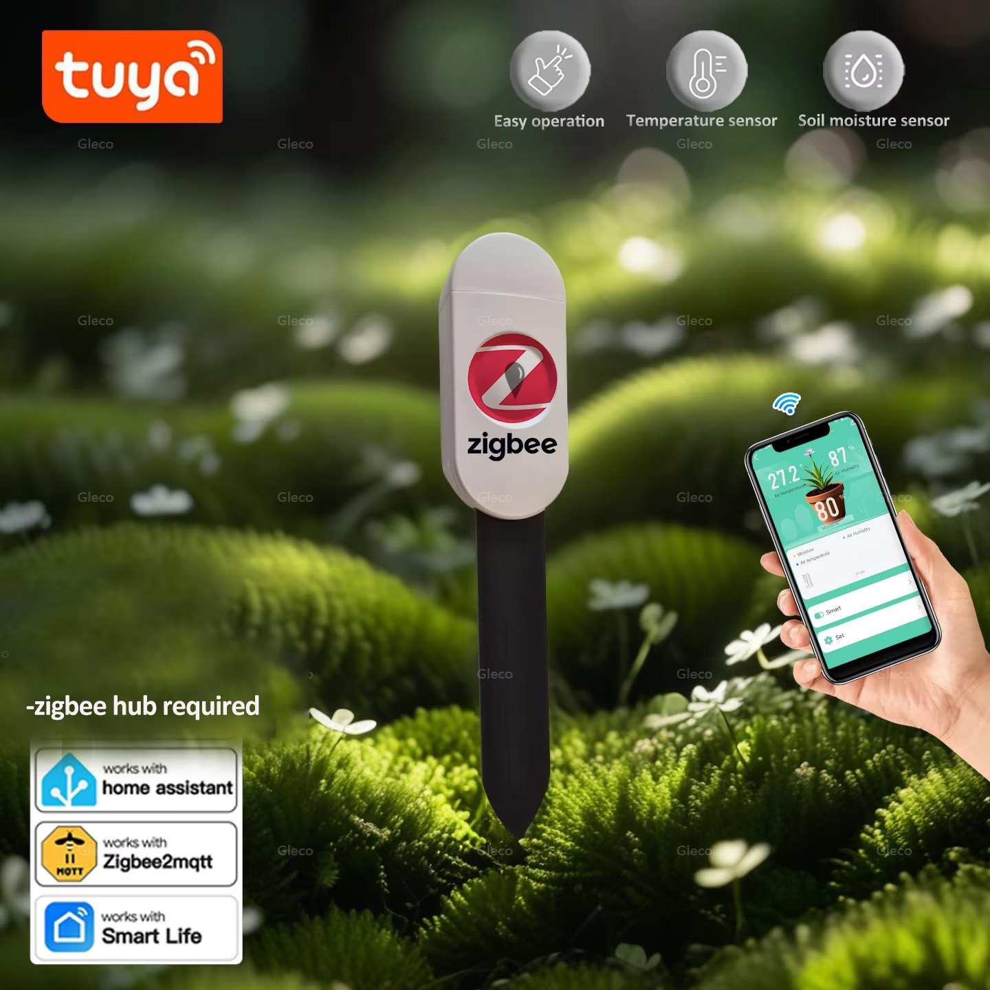 Smart Garden Moisture Sensor - Tuya Smart Life Zigbee Soil Moisture
