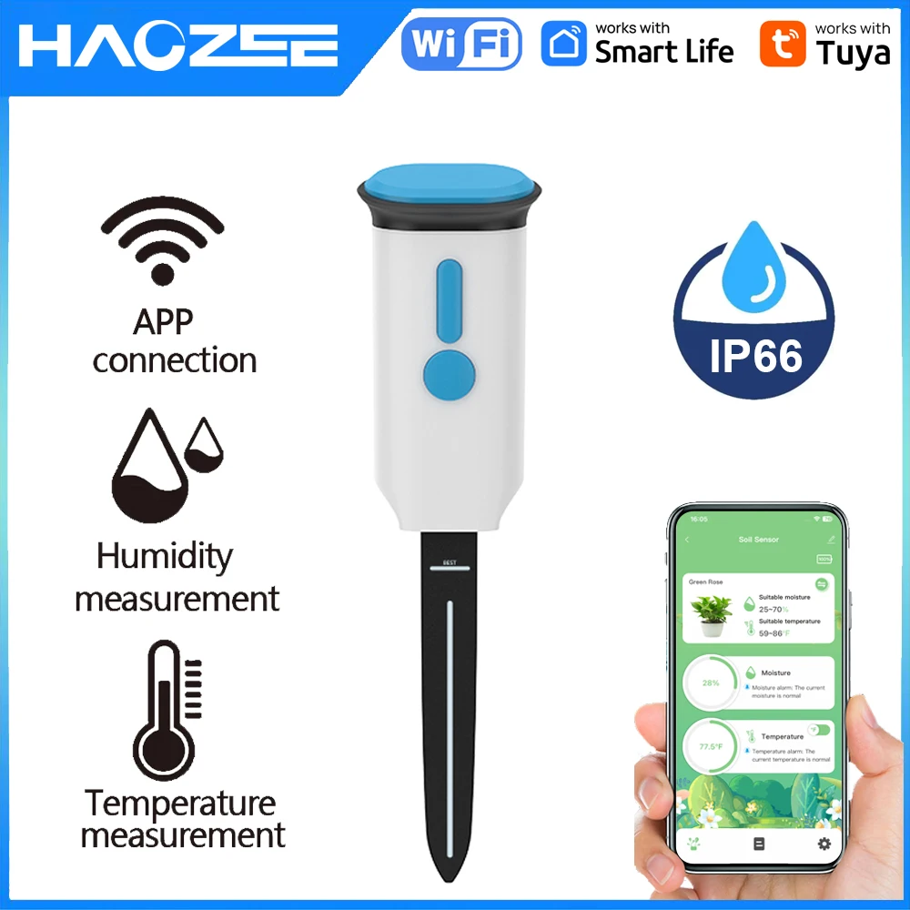 Smart Garden Moisture Sensor - Haozee Tuya Smart WiFi Soil Moisture