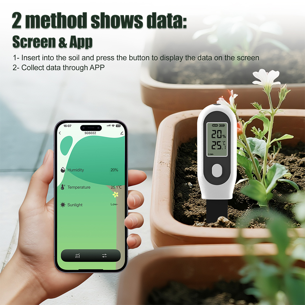 Smart Garden Moisture Sensor - 3 in 1 Soil Tester Zigbee
