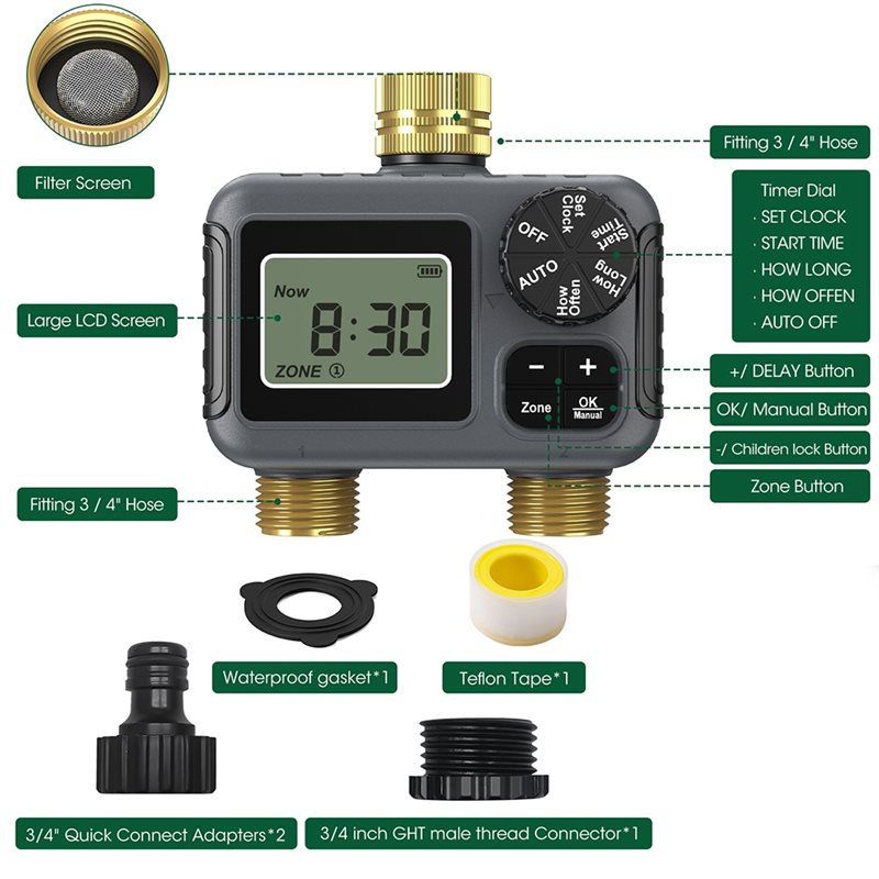 AY14 -Dual Outlets Automatic I - огляд і ціна Smart Garden Timer