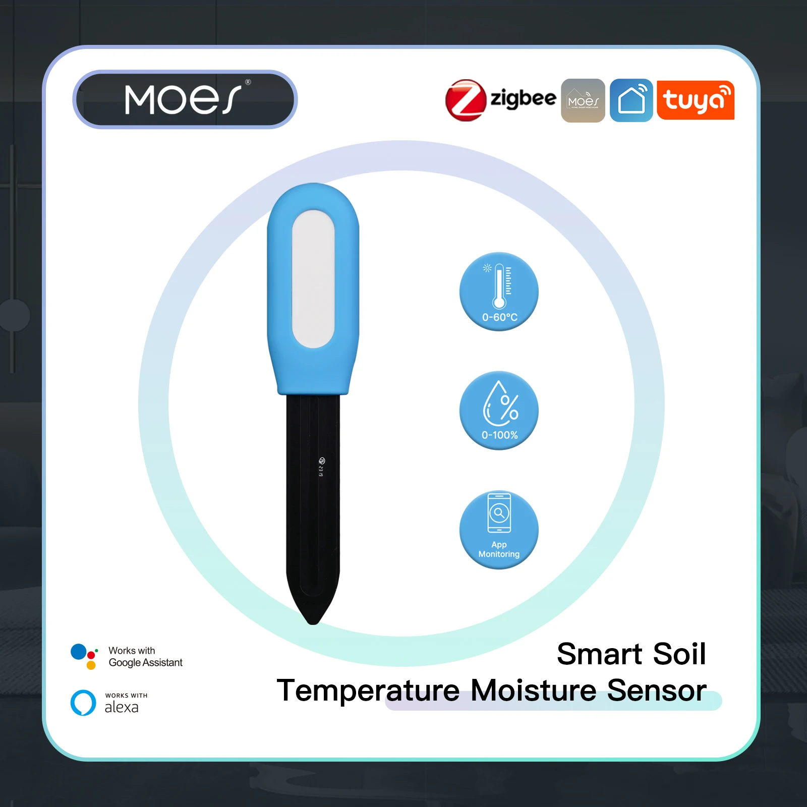MOES Smart ZigBee Soil Tempera - огляд і ціна Smart Garden Moisture Sensor