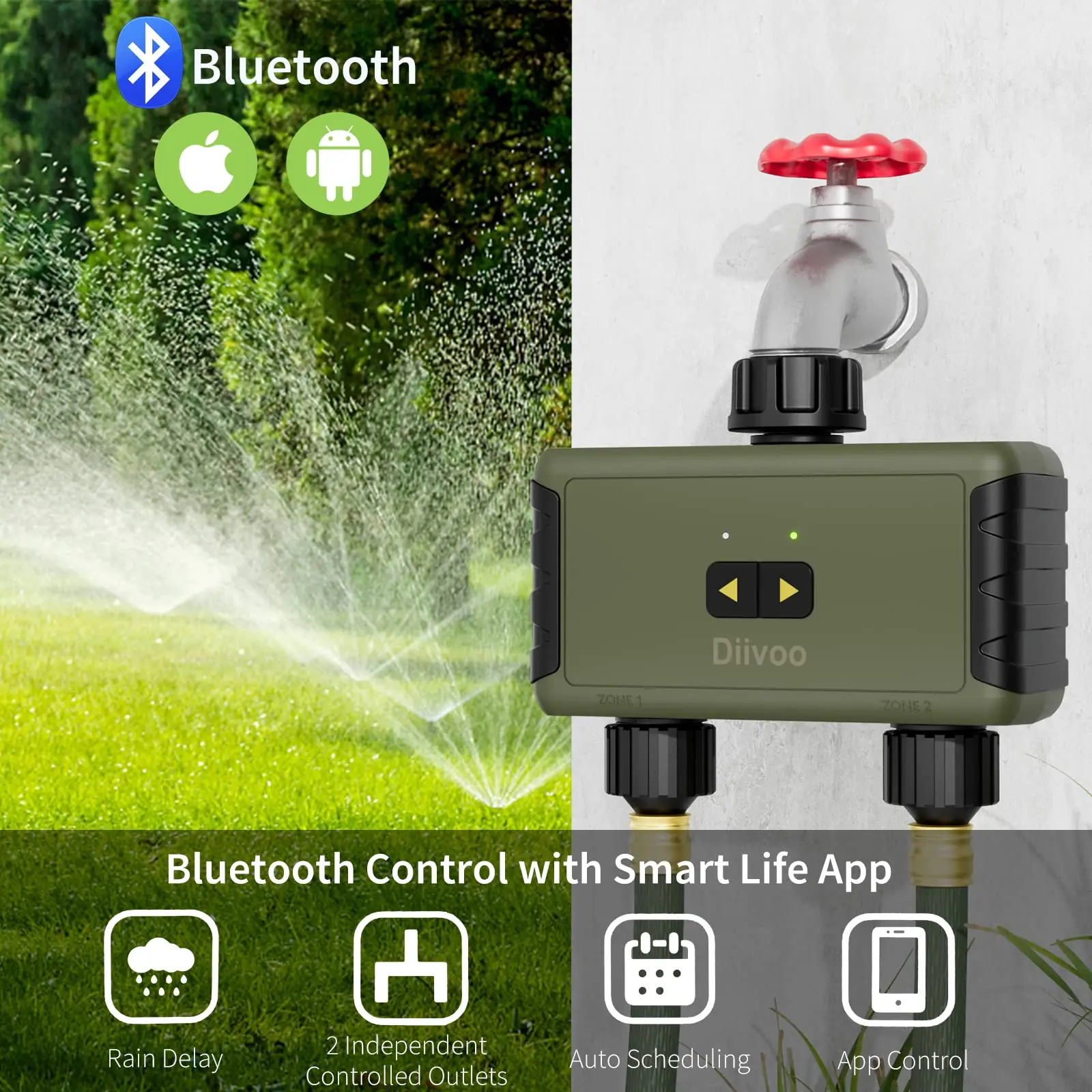 Diivoo Timed Sprinkler for Blu - огляд і ціна Smart Garden Tools