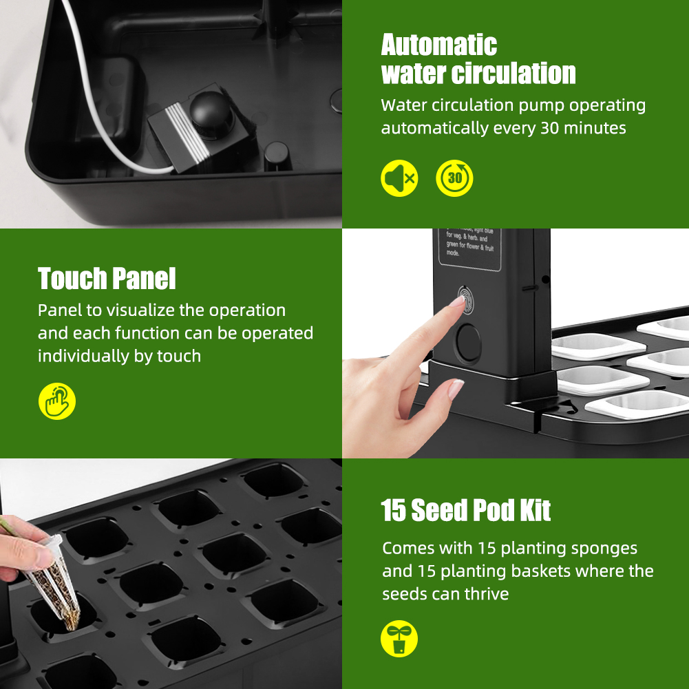 【Hot】15-Pods Indoor Hydroponic - огляд і ціна Indoor Herb Garden Kit